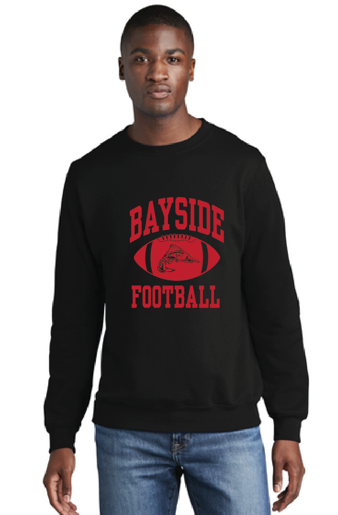 Core Fleece Crewneck Sweatshirt (Youth & Adult) / Black / Bayside High School Football