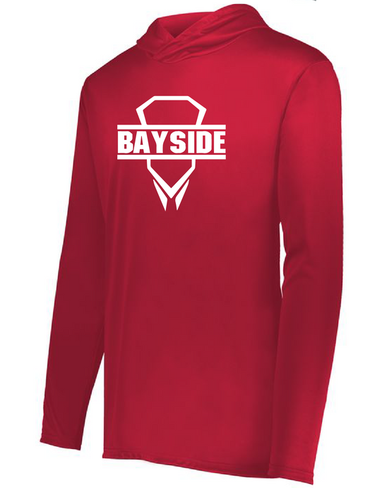 Hooded Long Sleeve T-Shirt / Red / Bayside High School Boys Lacrosse
