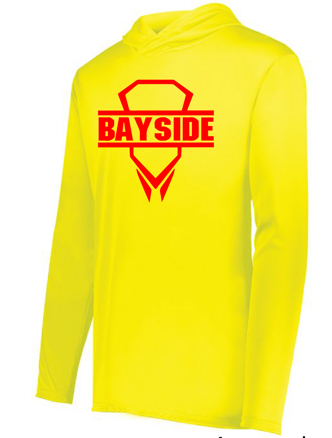 Hooded Long Sleeve T-Shirt / Safety Yellow / Bayside High School Boys Lacrosse