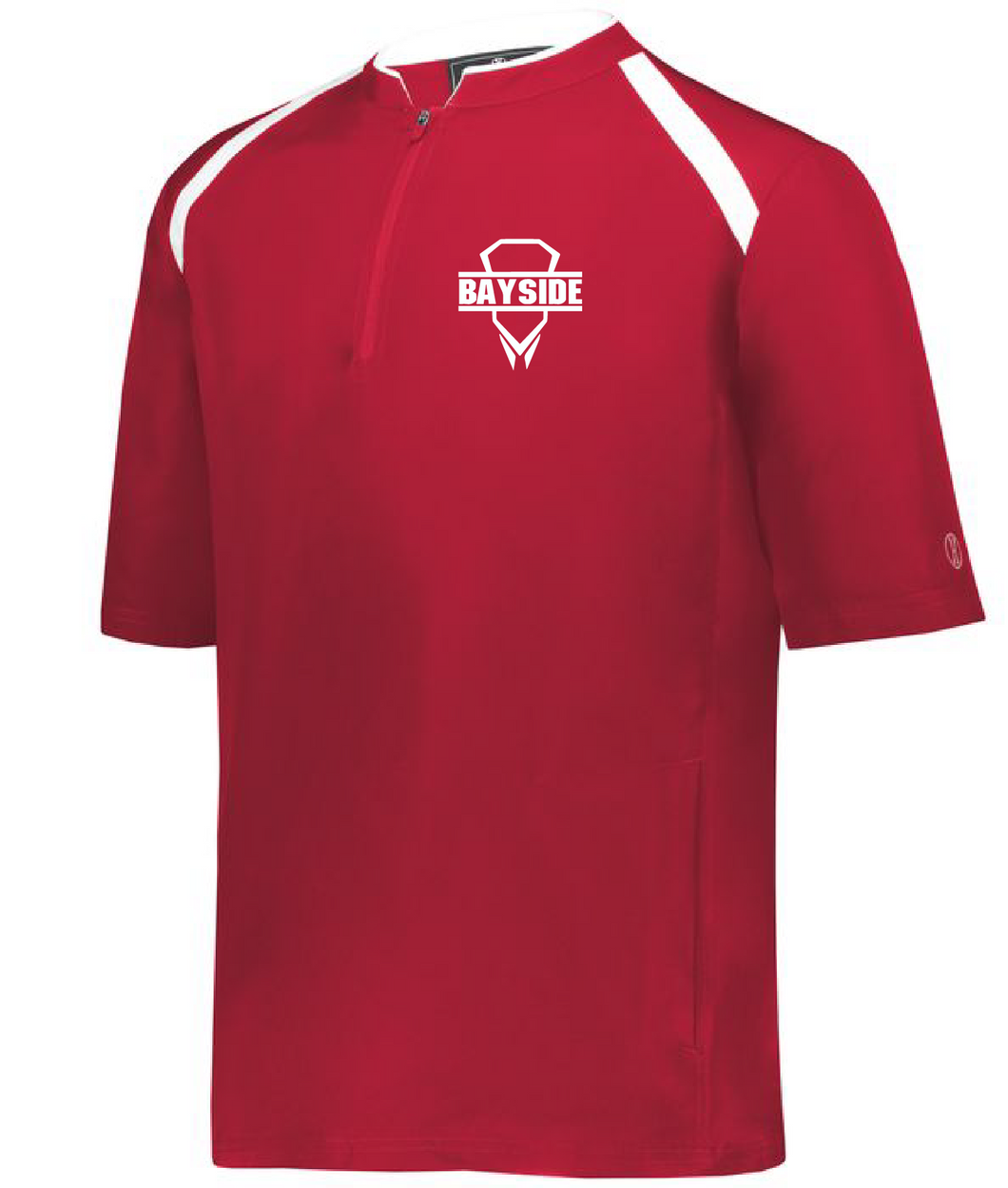Short Sleeve Henley Pullover / Red / Bayside High School Boys Lacrosse