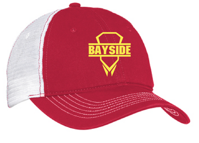 Mesh Back Cap / Red & White / Bayside High School Boys Lacrosse