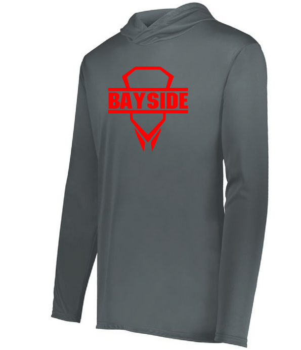 Hooded Long Sleeve T-Shirt / Graphite / Bayside High School Boys Lacrosse