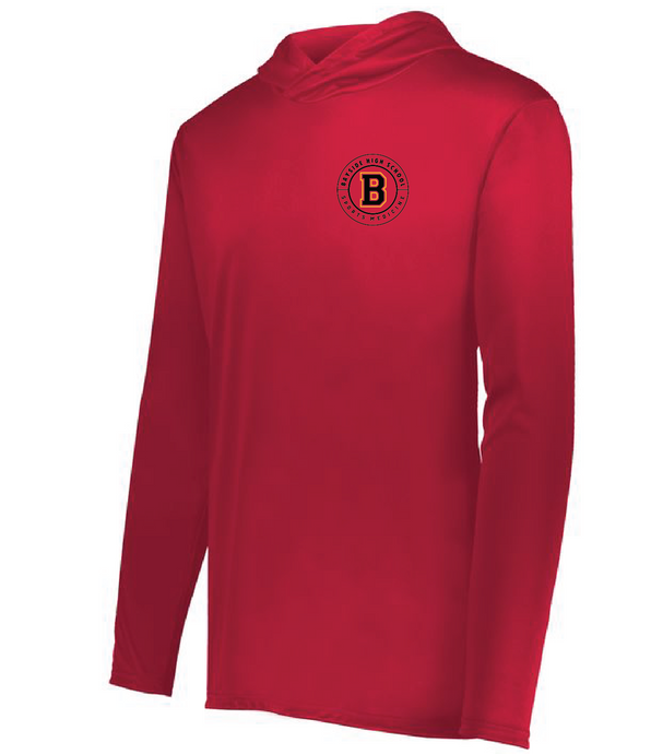 Hooded Long Sleeve T-Shirt / Red / Bayside High School Sports Medicine