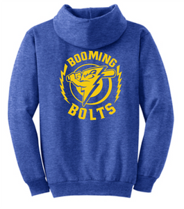 Fleece Hooded Sweatshirt (Youth & Adult) / Royal / Booming Bolts - Fidgety