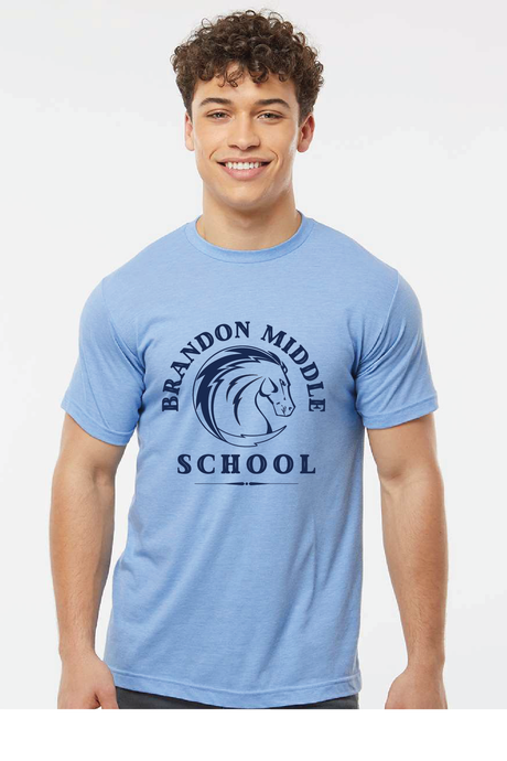 Unisex Poly-Rich T-Shirt (Youth & Adult) / Heather Athletic Blue / Brandon Middle School