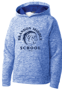 Electric Heather Fleece Hooded Pullover / Royal Blue / Brandon Middle School