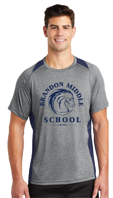 Heather Colorblock Contender Tee (Youth & Adult) / Vintage Heather/ Navy / Brandon Middle School