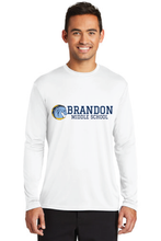 Long Sleeve Performance Tee / White / Brandon Middle School Staff