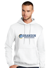 Core Fleece Pullover Hooded Sweatshirt / White / Brandon Middle School Staff