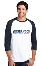 Perfect Tri 3/4-Sleeve Raglan / White Navy / Brandon Middle School Staff