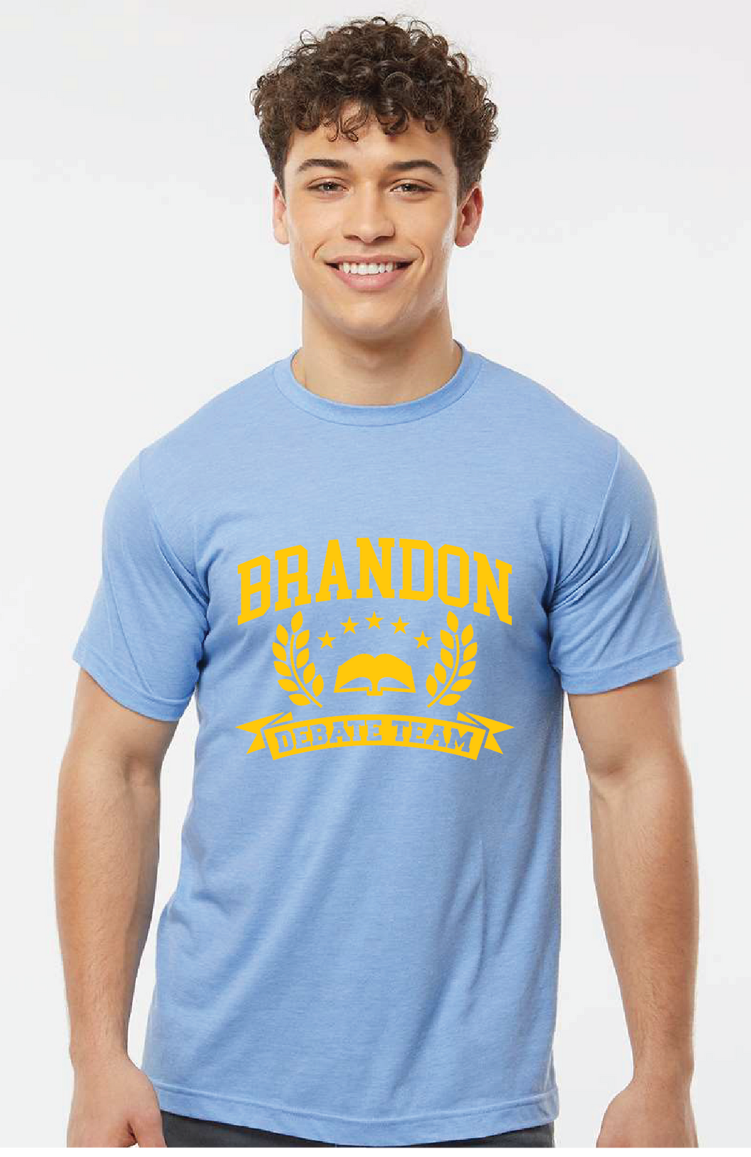 Unisex Poly-Rich T-Shirt (Youth & Adult) / Heather Athletic Blue / Brandon Middle School Debate
