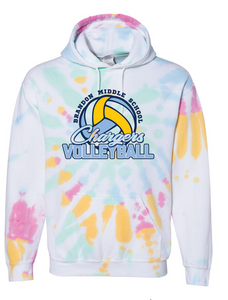 Blended Hooded Tie-Dyed Sweatshirt / Devine / Brandon Middle School Volleyball