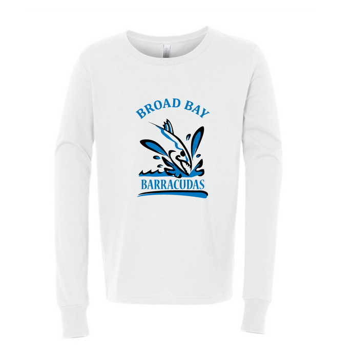 Long Sleeve Jersey Tee Shirt (Youth & Adult) / White / Broad Bay Swim - Fidgety