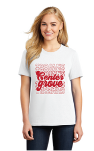 Center Grove Script Soft Style Ladies T-Shirt / White / Center Grove Middle School