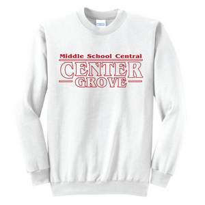 Fleece Crewneck / White / Youth & Adult / Center Grove Middle School