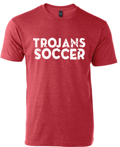 Trojans Soccer Crew Neck Soft Style T-Shirt / Heather Red / Center Grove Soccer