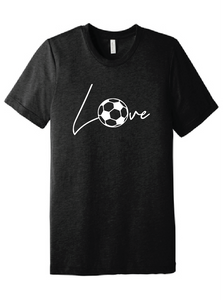 Love Soccer Soft Style T-Shirt / Heather Black / Center Grove Soccer