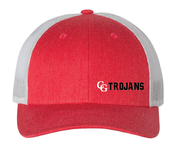Low Profile Trucker Hat / Red & Silver / Center Grove Soccer