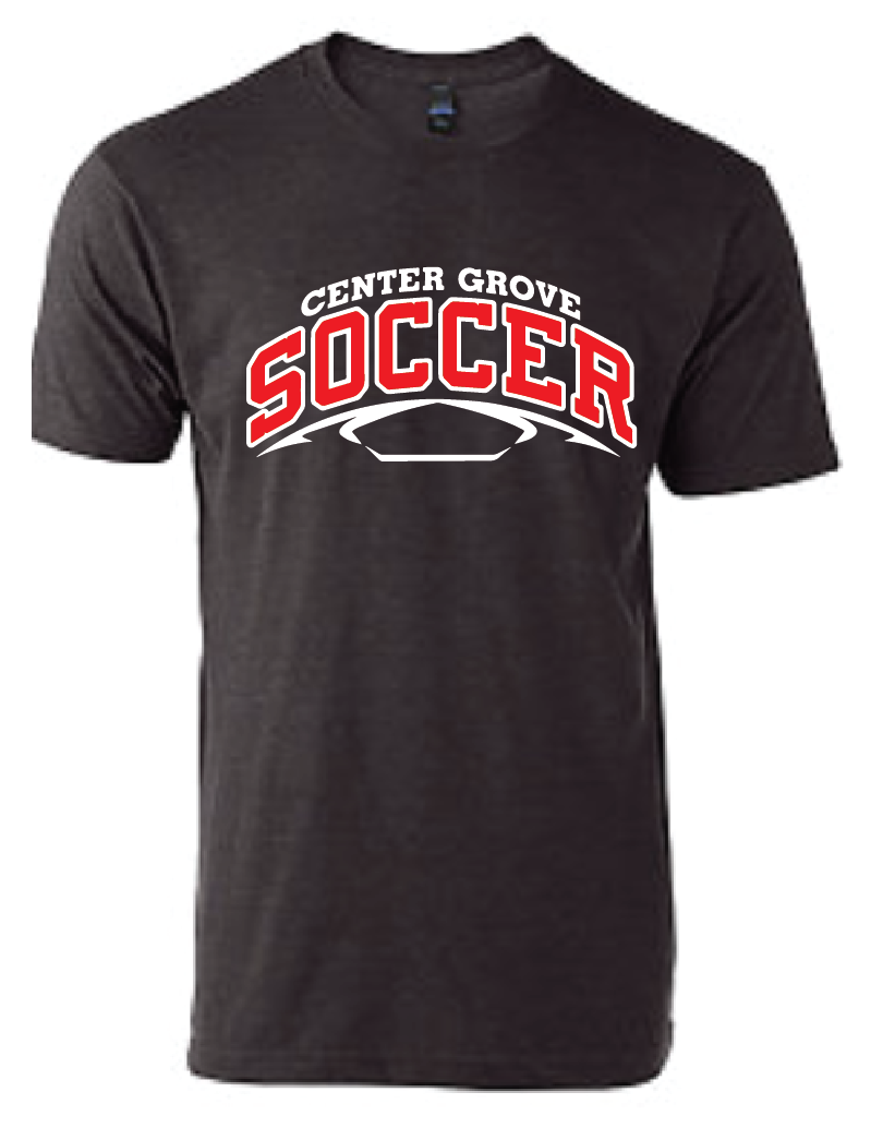 Trojans Soccer Crew Neck Soft Style T-Shirt / Charcoal Grey / Center Grove Soccer
