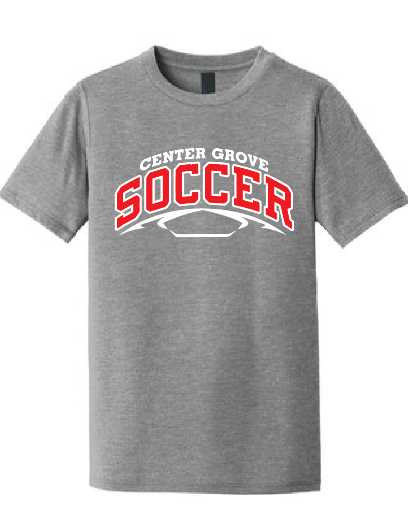 Crew Neck Soft Style T-Shirt / Heather Grey / Center Grove Soccer