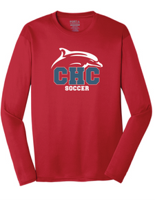 Long Sleeve Performance T-Shirt / Red / Cape Henry Soccer