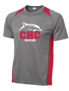 Colorblock Performance Tee / Vintage Heather & Red / Cape Henry Soccer