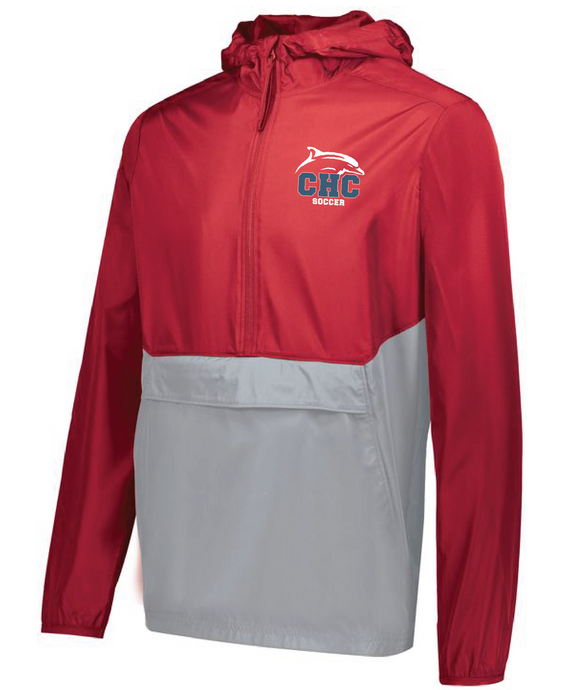 Packable Quarter-Zip Jacket / Red & Grey / Cape Henry Collegiate