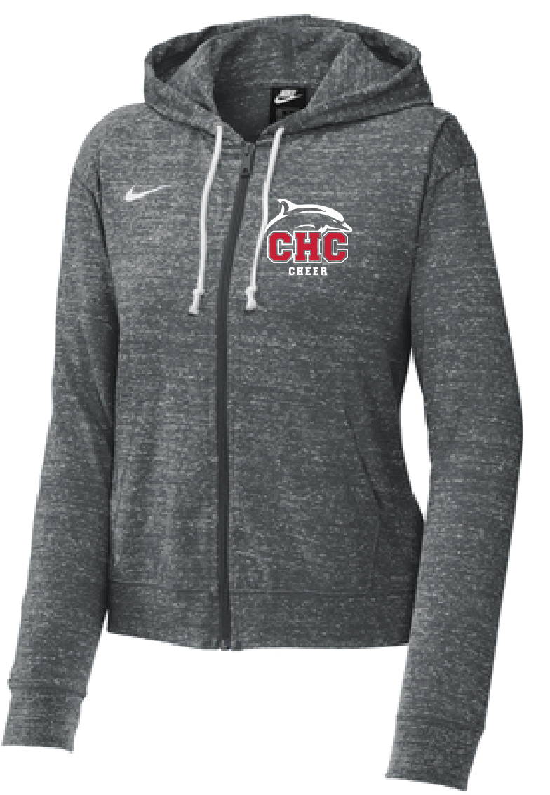 Ladies Gym Vintage Full-Zip Hoodie / Grey / Cape Henry Collegiate Cheer