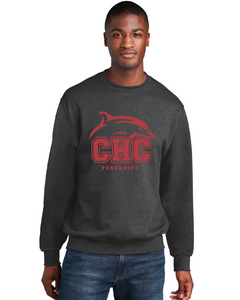 Fleece Crewneck Sweatshirt / Dark Heather Grey / Cape Henry Collegiate Forensics