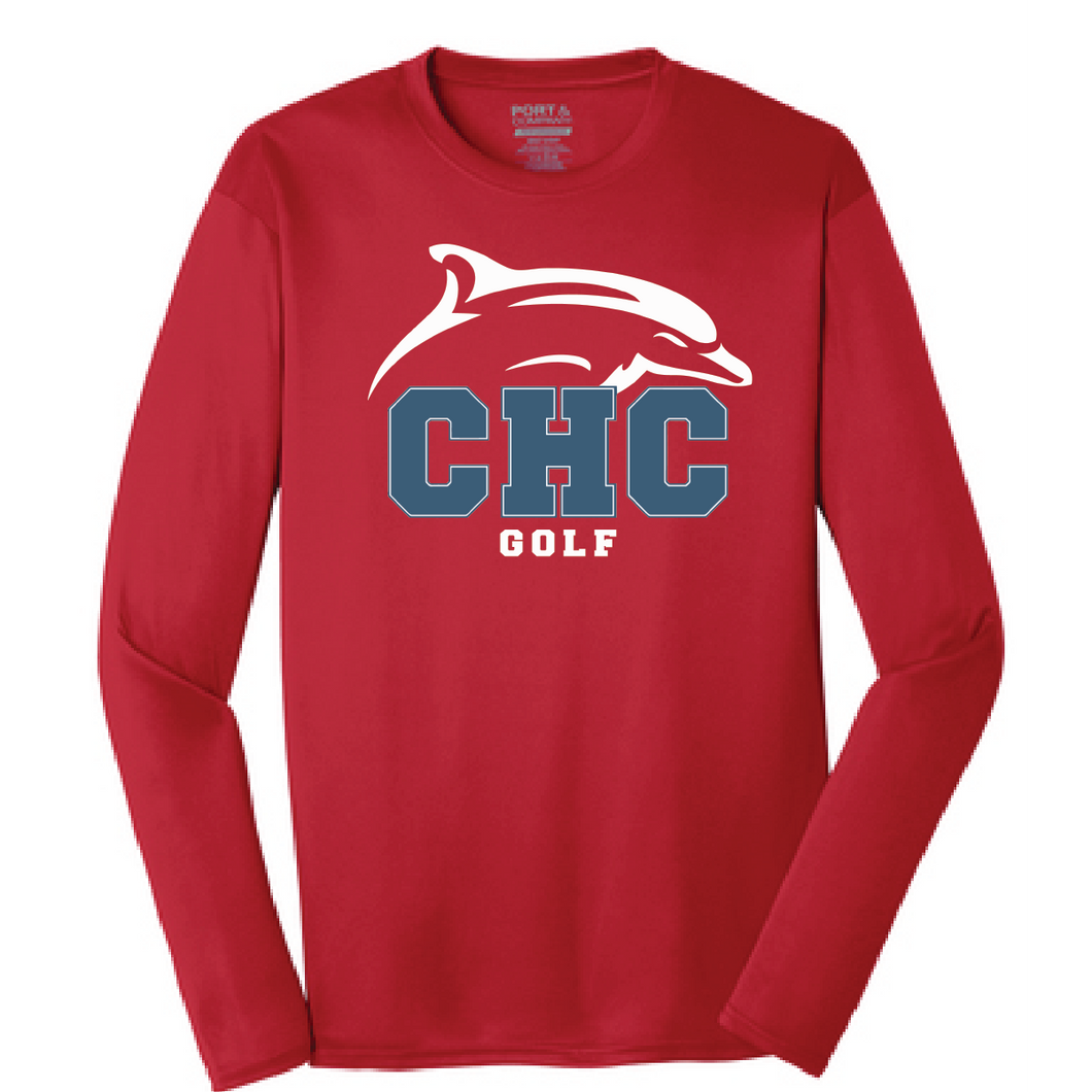 Long Sleeve Performance Tee / Red  / Cape Henry Collegiate Golf