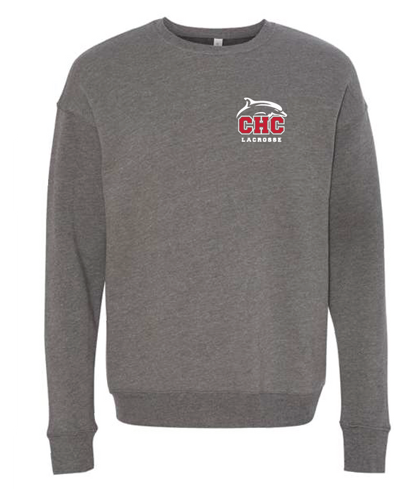 Sponge Fleece Drop Shoulder Crewneck Sweatshirt / Grey / Cape Henry Collegiate Lacrosse