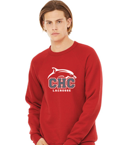 Unisex Sponge Fleece Raglan Sweatshirt / Red / Cape Henry Collegiate Lacrosse