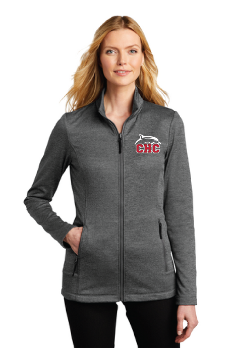 Ladies Striated Fleece Jacket / Graphite / Cape Henry Collegiate Lacrosse