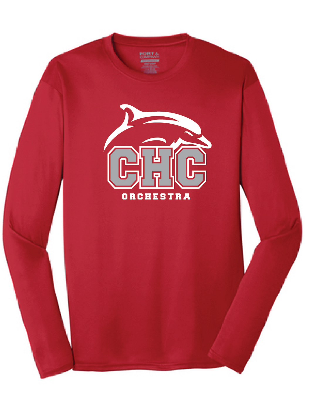 Long Sleeve Performance Tee / Red / Cape Henry Collegiate Orchestra