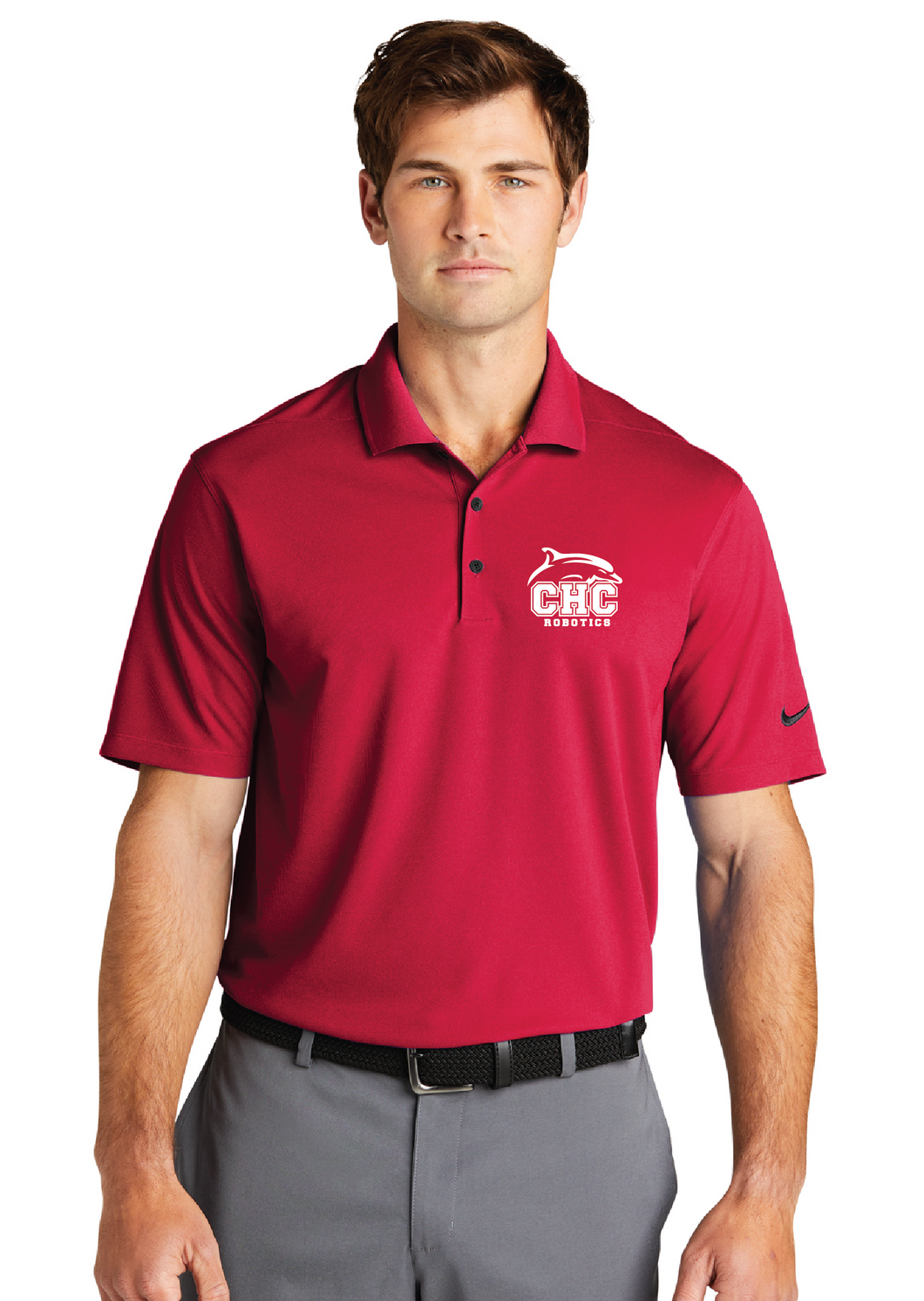 Nike Dri-FIT Micro Pique Polo / University Red / Cape Henry Collegiate Robotics