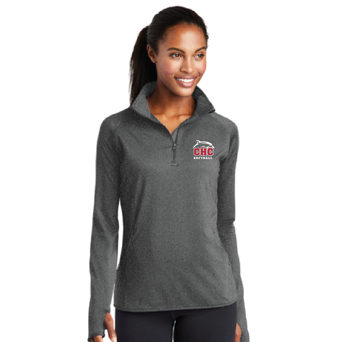 Ladies Sport-Wick Stretch 1/2-Zip Pullover / Charcoal Heather / Cape Henry Collegiate Softball