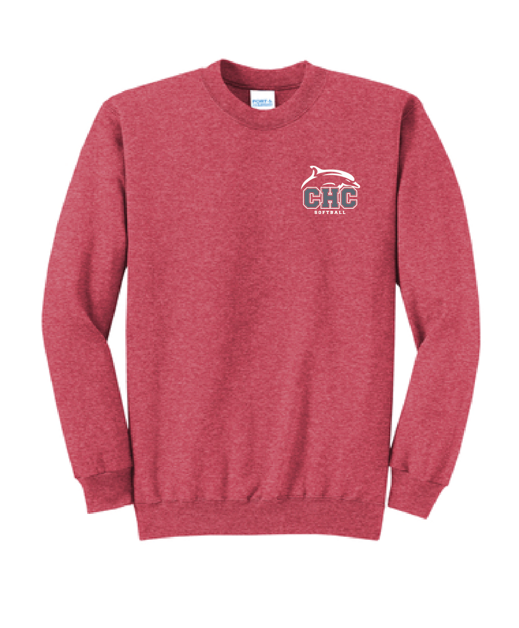 Core Fleece Crewneck Sweatshirt / Heather Red / Cape Henry Collegiate Softball