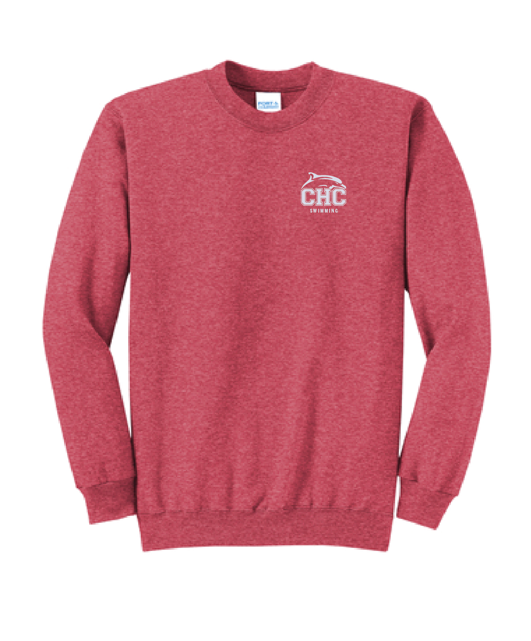 Fleece Crewneck Sweatshirt / Heather Red / Cape Henry Swimming