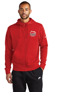 Nike Club Fleece Sleeve Swoosh Full-Zip Hoodie / Red / Cape Henry Swimming