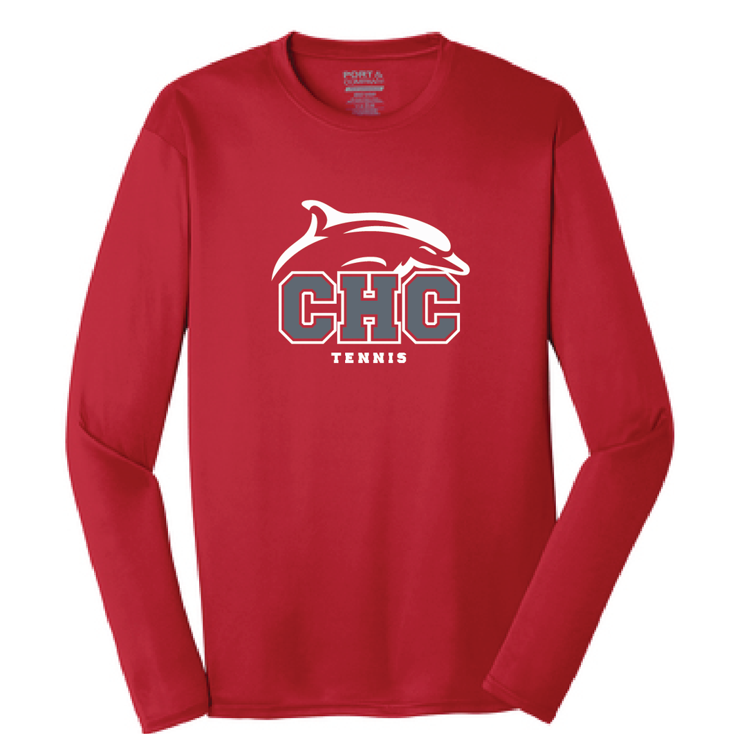 Long Sleeve Performance Tee / Red  / Cape Henry Collegiate Tennis