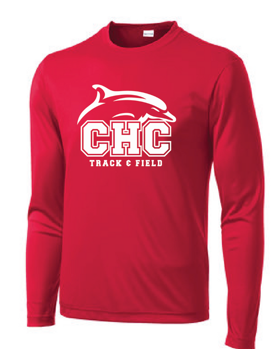 Long Sleeve Performance T-Shirt / Red / Cape Henry Track & Field