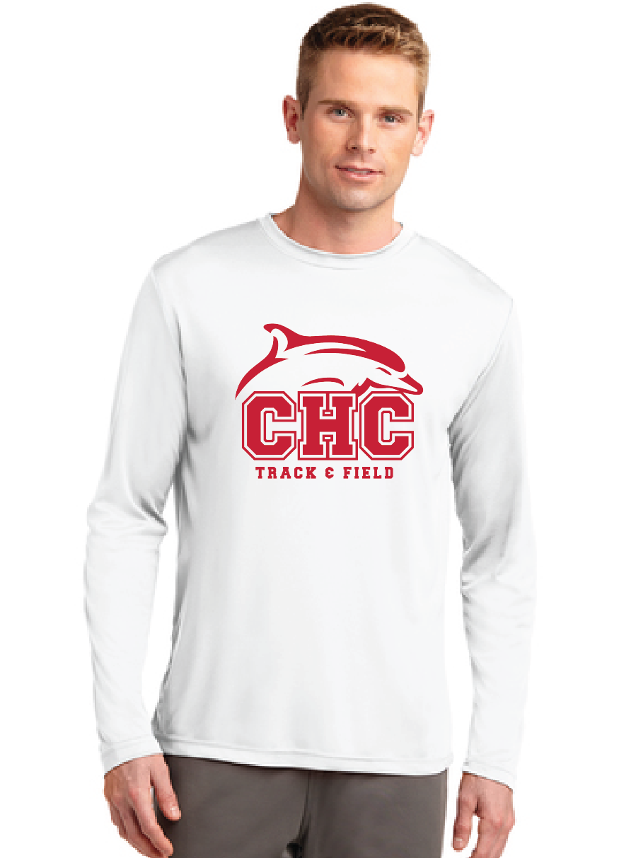 Long Sleeve Performance T-Shirt / White / Cape Henry Track & Field