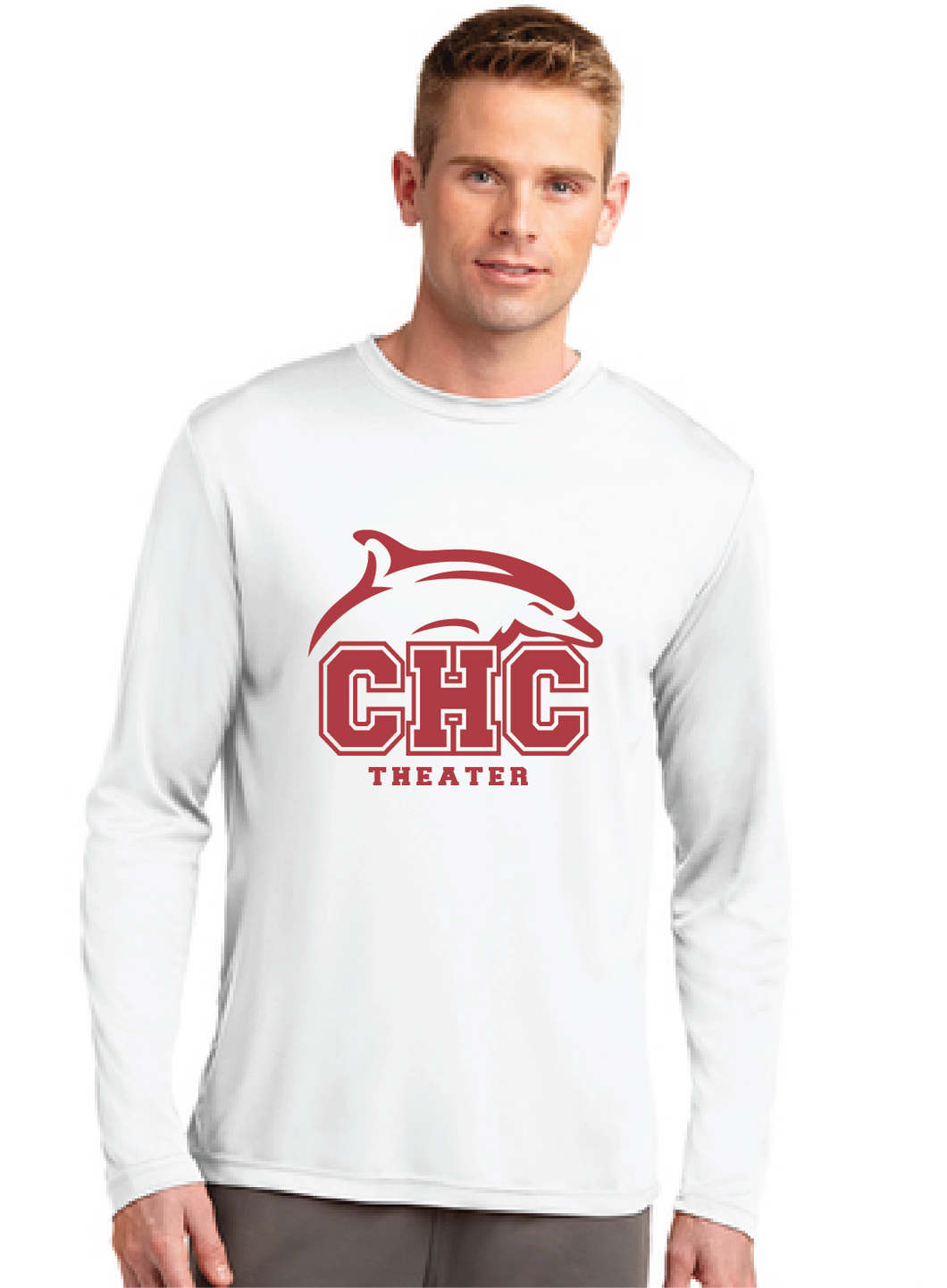 Long Sleeve Performance Tee / White / Cape Henry Collegiate Theater