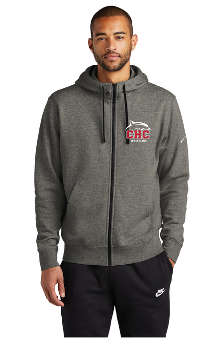 Fleece Sleeve Swoosh Full-Zip Hoodie / Charcoal Heather / Cape Henry Collegiate Wrestling