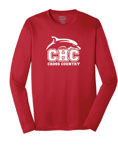 Long Sleeve Performance T-Shirt / Red / Cape Henry Cross Country