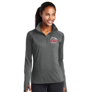 Ladies Sport-Wick Stretch 1/2-Zip Pullover / Charcoal Heather / Cape Henry Collegiate Baseball