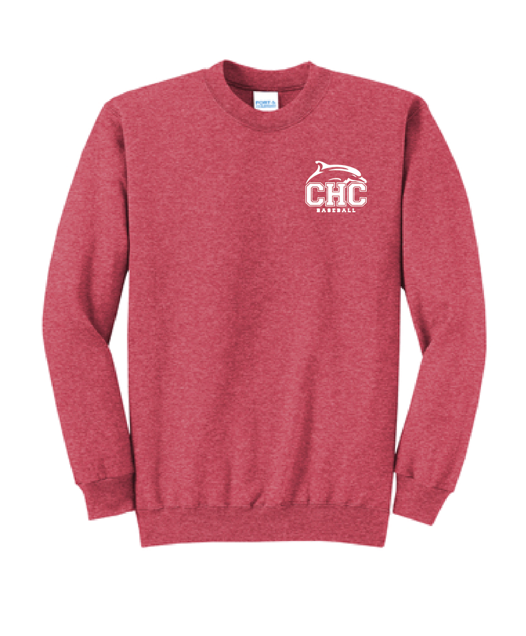 Core Fleece Crewneck Sweatshirt / Heather Red / Cape Henry Collegiate Baseball