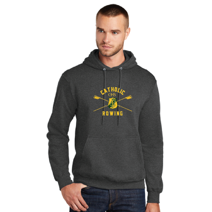 Core Fleece Pullover Hooded Sweatshirt / Dark Heather Grey / Catholic High School Rowing Team