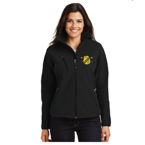 Ladies Textured Soft Shell Jacket / Black / Catholic High School Rowing Team