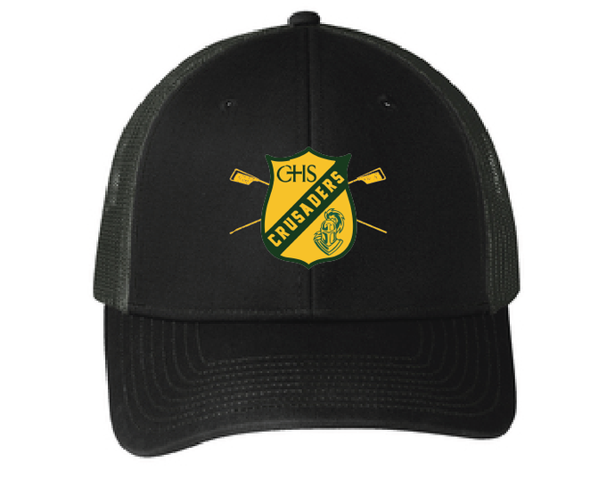 Low-Profile Snapback Trucker Cap / Black / Catholic High School Rowing Team